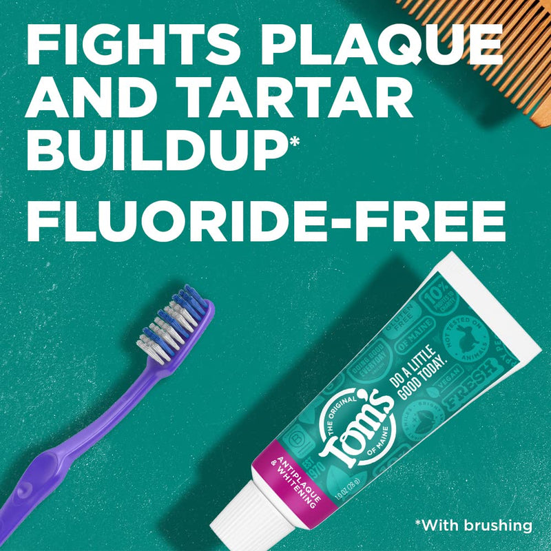 [Australia] - Tom's of Maine Fluoride-Free Antiplaque & Whitening Toothpaste, Travel Size, Peppermint, 1 oz. 12-Pack 1 Ounce (Pack of 12) 
