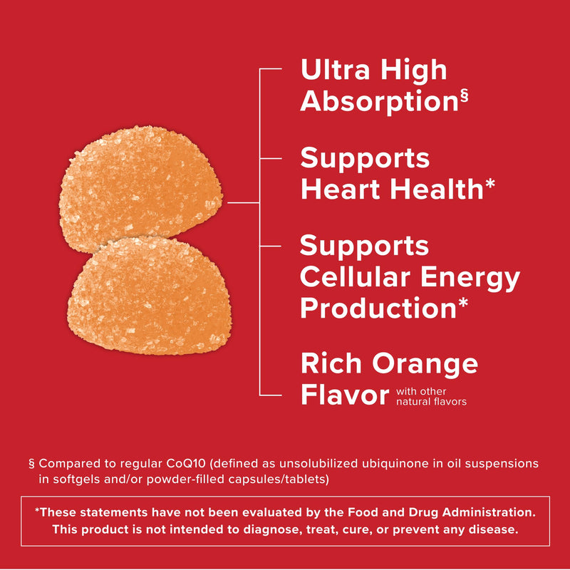 Qunol CoQ10 100mg Gummy, Ultra High Absorption, Antioxidant, 120 Gummies 60 Count (Pack of 2)