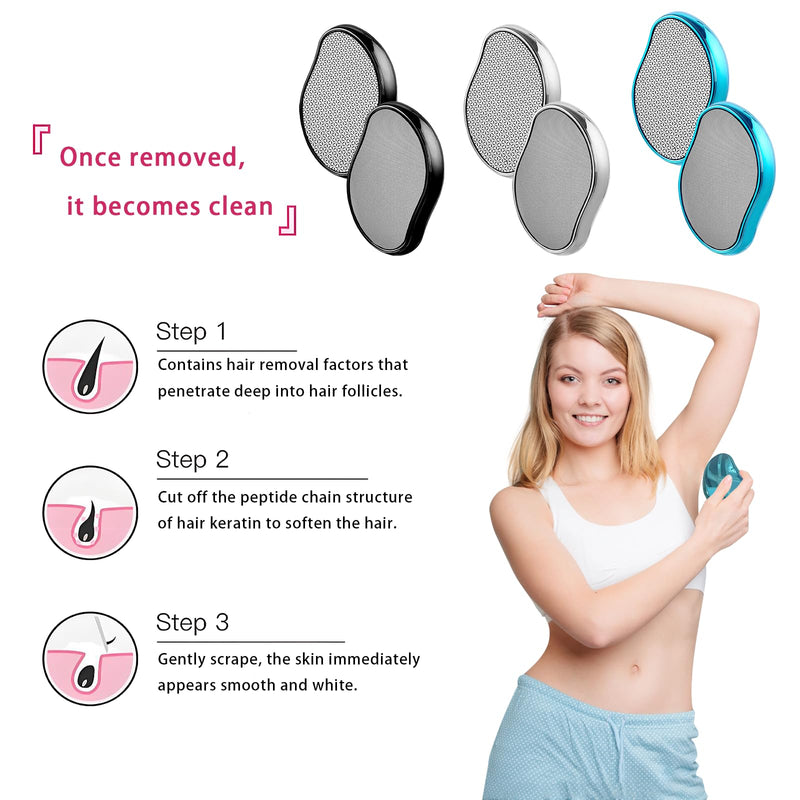 [Australia] - Crystal Hair Remover, Crystal Hair Eraser, Reusable Nano Glass,Multi-Color and Style Options,Easy to Wash,Ideal for Soft and Silky Skin,Skin Exfoliation (Nano Mirror coarse Glass(Black)) Nano Mirror Coarse Glass(black) 