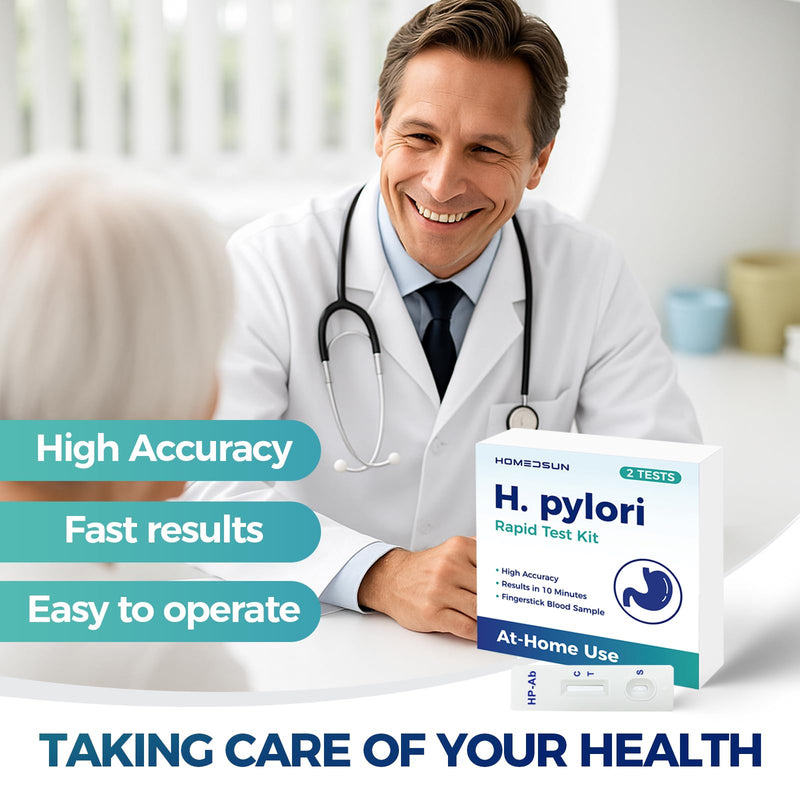 [Australia] - 2 Pack H. Pylori Stool Antigen Test Kit at-Home Helicobacter Pylori Detection Non-Invasive Fecal Rapid Test Easy to Use Results in 15 Minutes 