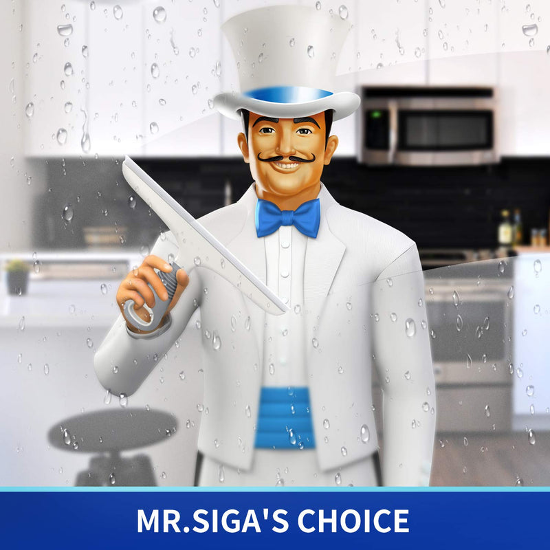 [Australia] - MR.SIGA Multi-Purpose Silicon Squeegee for Window, Glass, Shower Door, Car Windshield, Heavy Duty Window Scrubber, includes Suction Hook, 10 inch, White & Grey, 1 Pack White & Gray 10 inch (Pack of 1) 