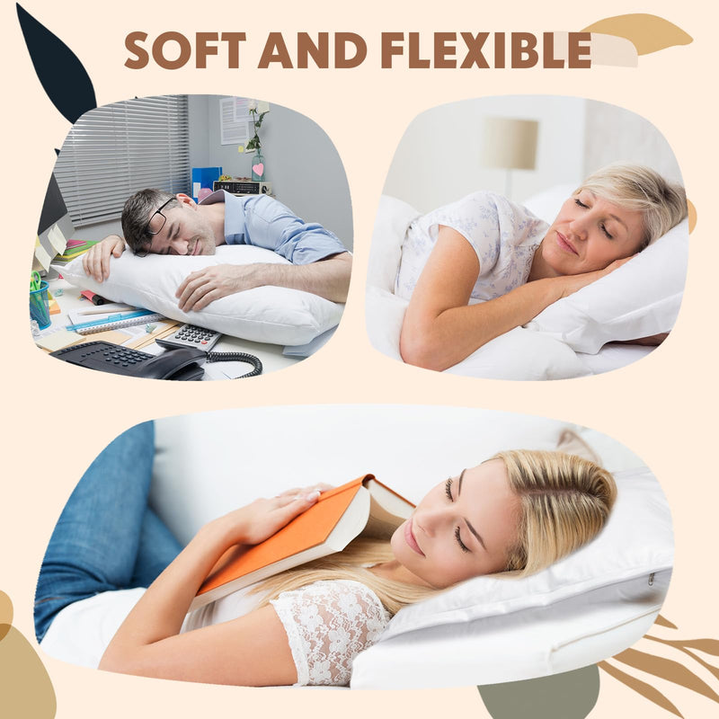 [Australia] - 20 x 26 Inches Waterproof Medical Pillow with Vinyl Protector, Reusable Hospital Pillow for Sleeping, Fluid and Stain Resistant, Wipeable Easy Clean, White 