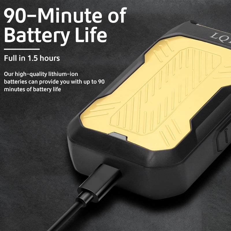[Australia] - LQTⓇ Mini Foil Shaver, Portable Cordless Electric Shaver for Men, Equipped with a Set of Replacement Heads, USB-C Charging Cable, and Cleaning Brush, Suitable for Travel and Home use. (Golden) Golden 
