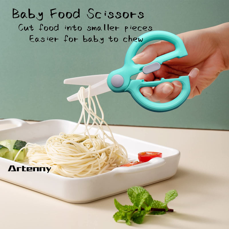 [Australia] - Baby Food Scissors Kids with Case Travel, Ceramic Kitchen Scissors for Food with Safety Lock, Baby Food Cutter (D) D 