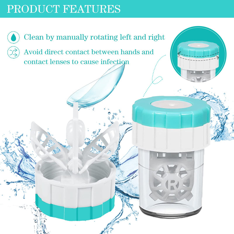 [Australia] - 2 PCS Contacts Case Cleaner Machines, Daily Vision Care Manually Contact Lens Washer Cleaner Plastic color 