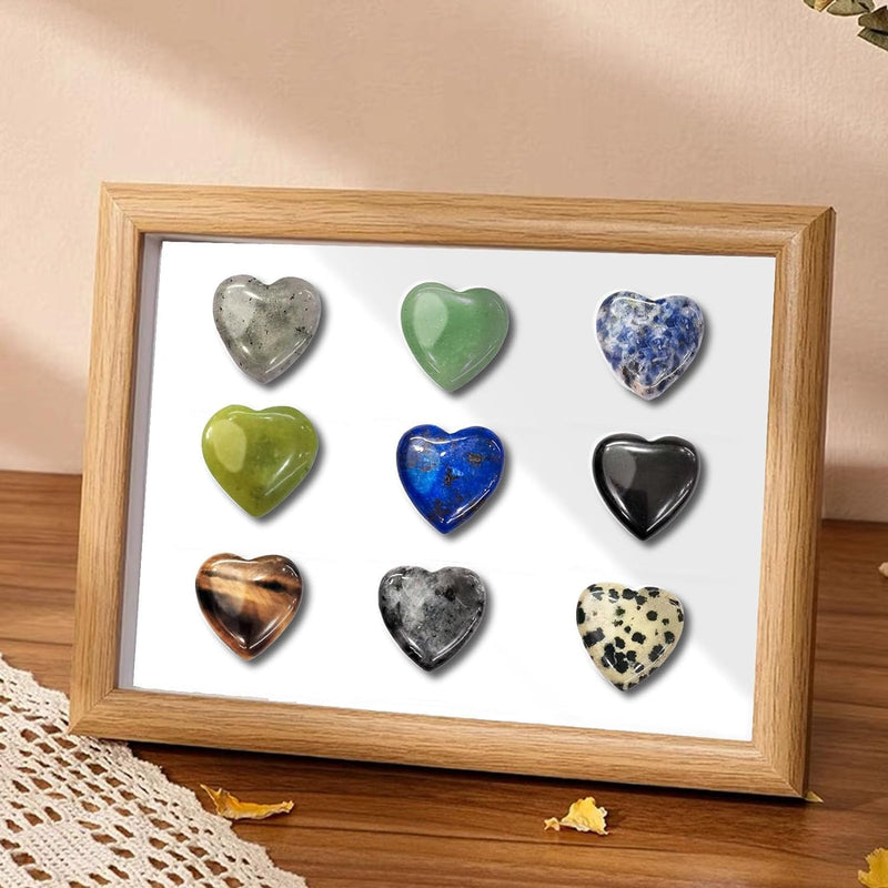 [Australia] - DALAETUS Pack of 24 Heart Stones, Healing Crystal Gemstones for Lovers, Love Heart Natural Colorful Crystals Stones for Meditation, Chakra, Reiki, Energy Balancing, Balancing, Valentine's Day 24 Hearts 
