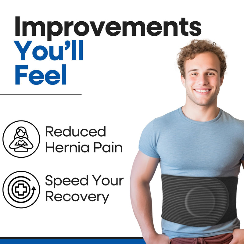 Plus Size Hernia Belt for Women or Men | C Section Belly Binder & Abdominal Binder | Post Surgery & Pregnancy Tummy Tuck | Hysterectomy, Umbilical Hernia Men & Women | Postpartum Belly Band Wrap | (XXL) 51" - 62" Black 2X-Large