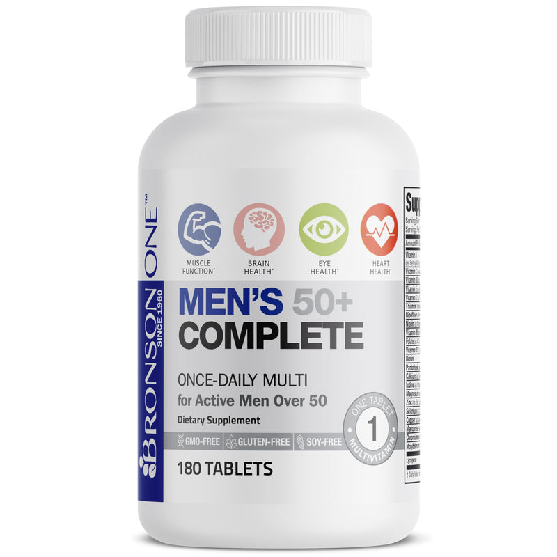[Australia] - Bronson ONE Daily Mens 50+ Complete Multivitamin Multimineral, 180 Tablets 180 Count (Pack of 1) 