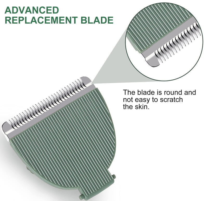 [Australia] - 3 Pack Replacement Blades Compatible with Meridian Trimmer, Hygienic Ceramic Replacement Blades Compatible with Meridian Body Trimmer (Onyx & Sage), Green 