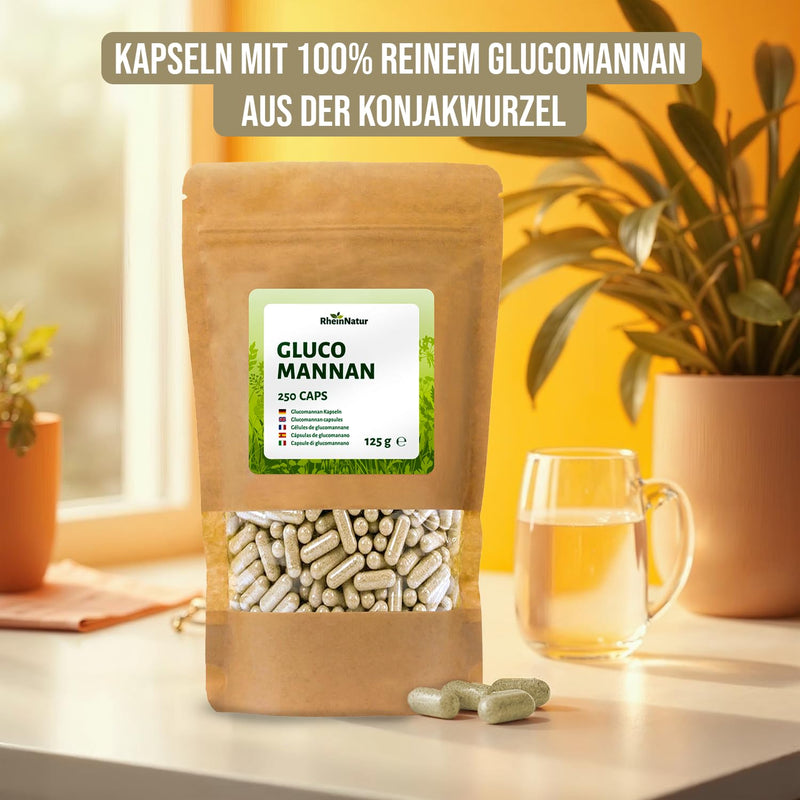 [Australia] - RheinNatur Glucomannan capsules 250 pieces - natural fiber from konjac root - vegan 