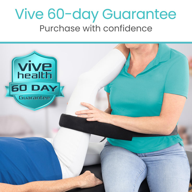 Vive Mobilization Belt for Physical Therapy with Buckle - Manual Traction Stretching Band - PT Traction Strap Belt for Stretching, Mobility, Massages & Exercise (Black) Black