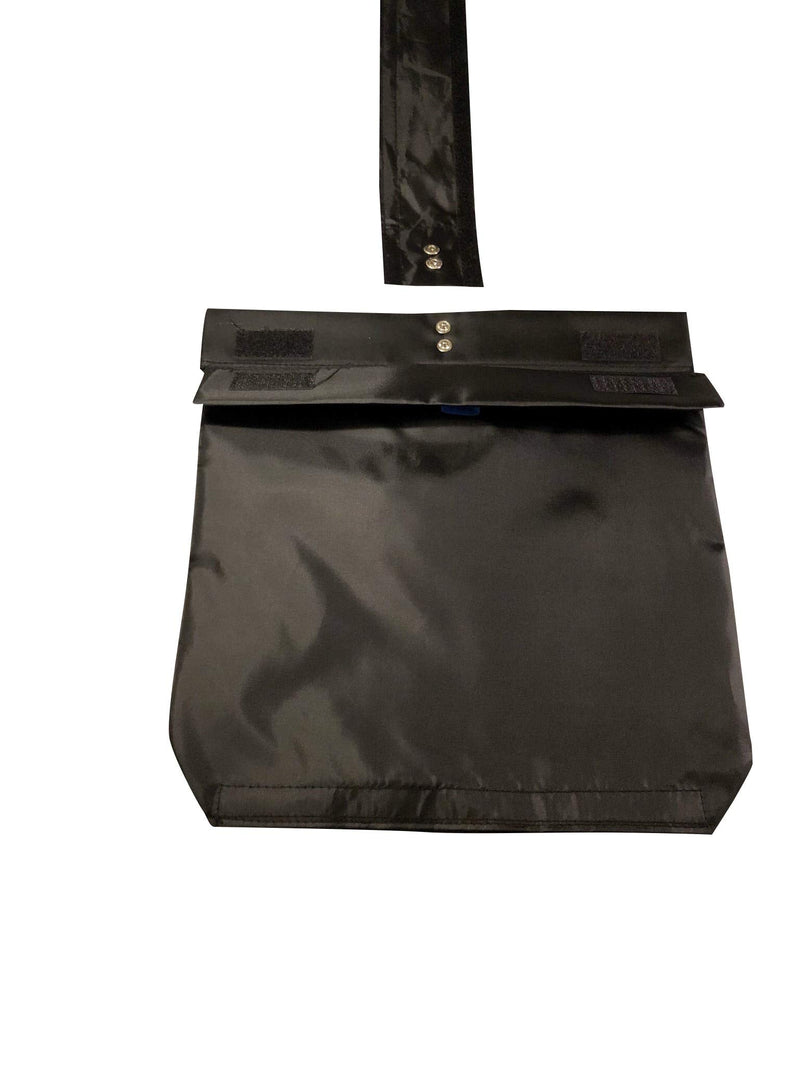 [Australia] - Inspired Comforts Urine Catheter Bag Cover with Snap on Pipe Cover & Hanging Strap | Easy Access | Secure & Discreet | Men & Women | 2000ml | Black 