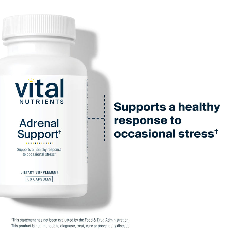 [Australia] - Vital Nutrients Adrenal Support | Adrenal Support Supplements for Gland Function and Cortisol Management | Supports Energy and Stress Levels | Gluten, Dairy, Soy Free | 60 Capsules 60 Count (Pack of 1) 