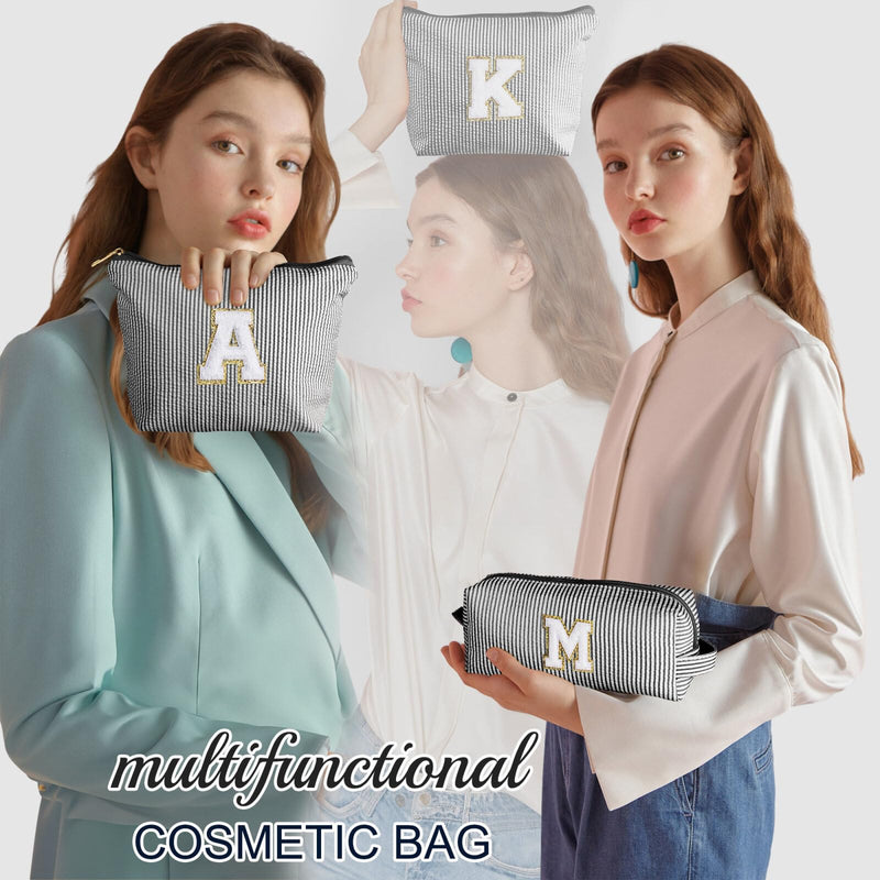 YOOLIFE Personalized Teen Girl Gifts Initial Cute Cosmetic Makeup Bag