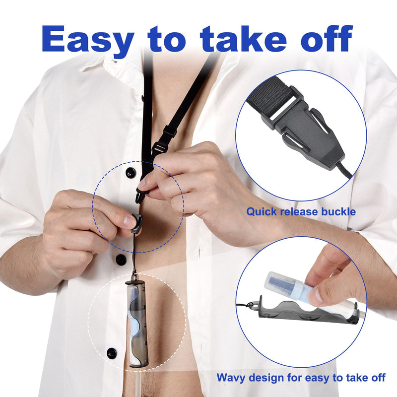 [Australia] - Peritoneal Dialysis Catheter Holder for Baxter with Adjustable PD Catheter Lanyards, Peritoneal Dialysis Accessories for Shower Protection & Easily Take Off (Black) Black 