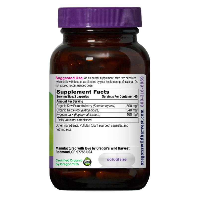 [Australia] - Oregons Wild Harvest SAW PALMETTO/PYGEUM 90 Vegetarian Capsules 