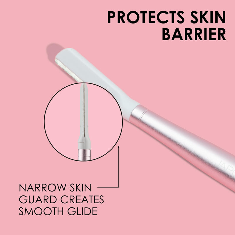 [Australia] - JAPONESQUE - SKINTherapy Dermaplaning Facial Razors - Two Blade Sizes with Interchangeable Handle, Eyebrow Razor, Ultra Sharp Japanese Blades, For Hair Removal, Multipurpose Exfoliating 