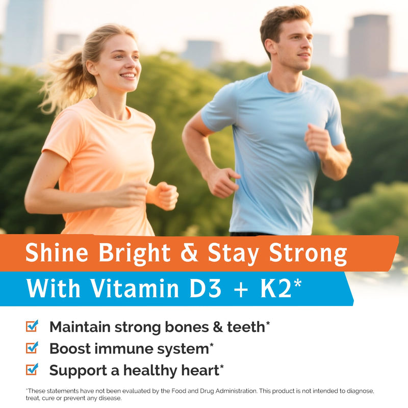 Innate Vitality Vitamin D3 K2, High Potency Vitamin D3 10000iu, 60 Softgels | w/ Vitamin K2 (MK-7) 200 mcg, Supports Bone, Teeth, Heart & Immune Health Non-GMO, Gluten Free 60 Count (Pack of 1)