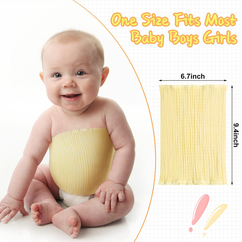 [Australia] - 10 Pcs Baby Belly Button Band Cotton Gtube Button Covers Double Layer Umbilical Hernias Truss Belt Belly Band for Baby Boys Girls 