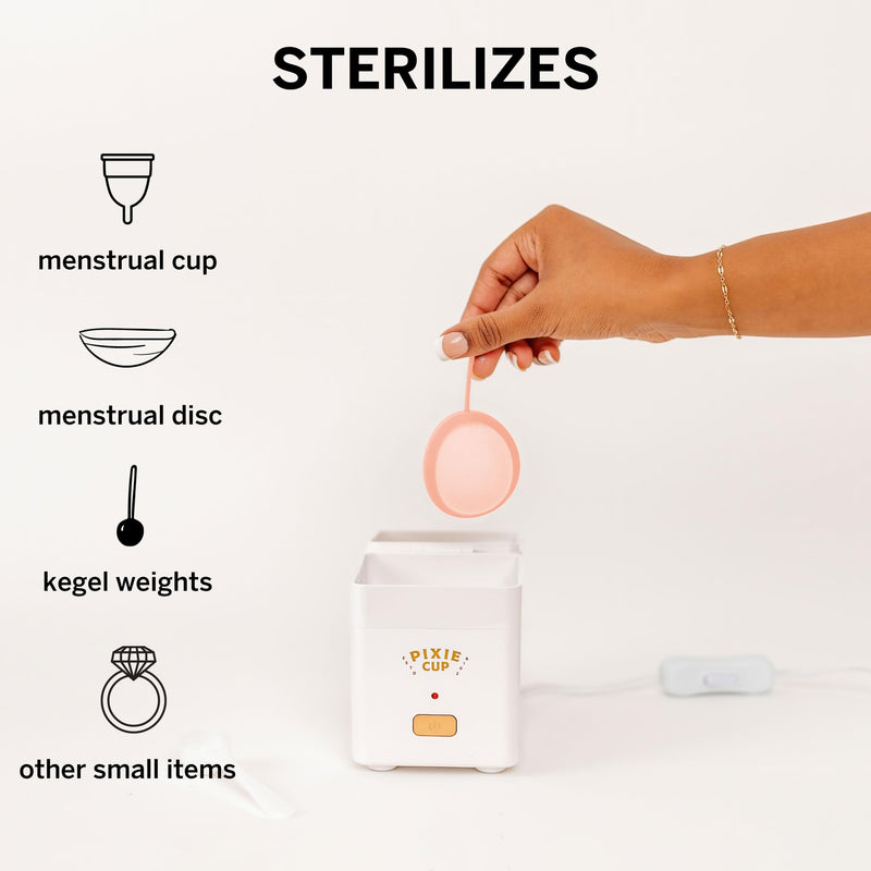 [Australia] - Menstrual Discs with Sterilizer - Ranked 1 for Most Comfortable Soft Reusable Period Disc - Kills 99.9% of Germs with Cleaner Steamer - Wash Your Disc in 3 Minutes! - Compact Sanitizer Kit 