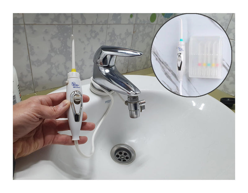 [Australia] - WATER NO LIMITS Professional dental cleaner without batteries or electricity | Oral irrigator that increases the water pressure for a linear and unlimited | Metal connector (standard) Standard 
