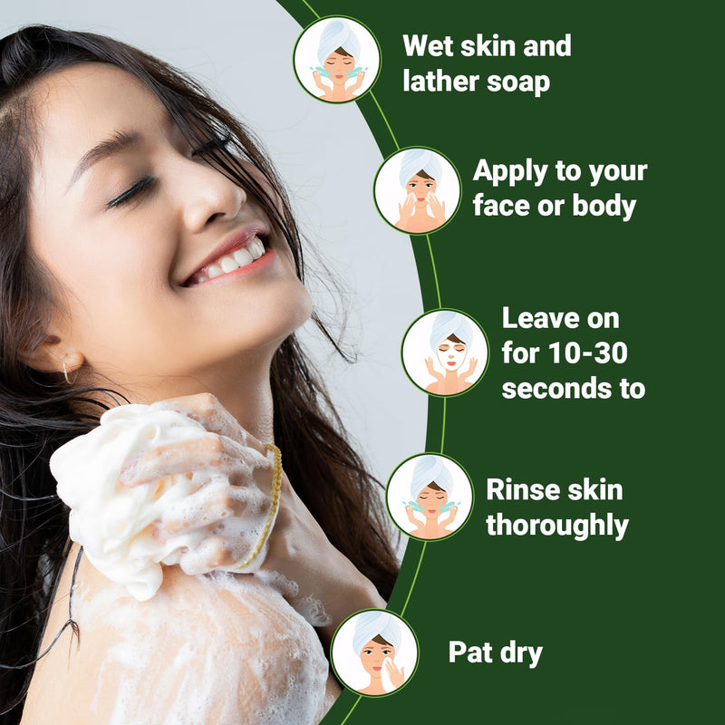 [Australia] - Tea Tree Oil Soap Bar for Face & Body, 4oz – Antifungal Antiseptic Natural Remedy Skin Cleanser – Pure Essential Oil Infused Skincare Cleansing Anti Fungal Bar Soap for Fungus, Ringworm, Acne 
