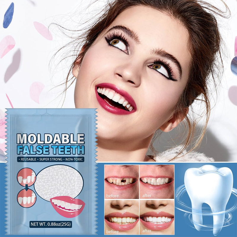 [Australia] - Temporary Dentures, Dentures Prosthesis, Temporary Tooth Repair Kit, Temporary Tooth Repair Kit, Vampire Fake Dentures, for Halloween, Cosplay, 25g 