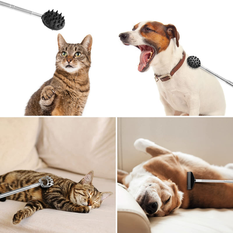 [Australia] - TUKUOS Telescoping Back Scratcher with 3Pcs Detachable Scratching Heads, Back Scratcher for Men/Women,Dual Sides Scratcher/Metal Paw/Rake Scratcher Fathers Day Dad Gifts for Men Husband Black 