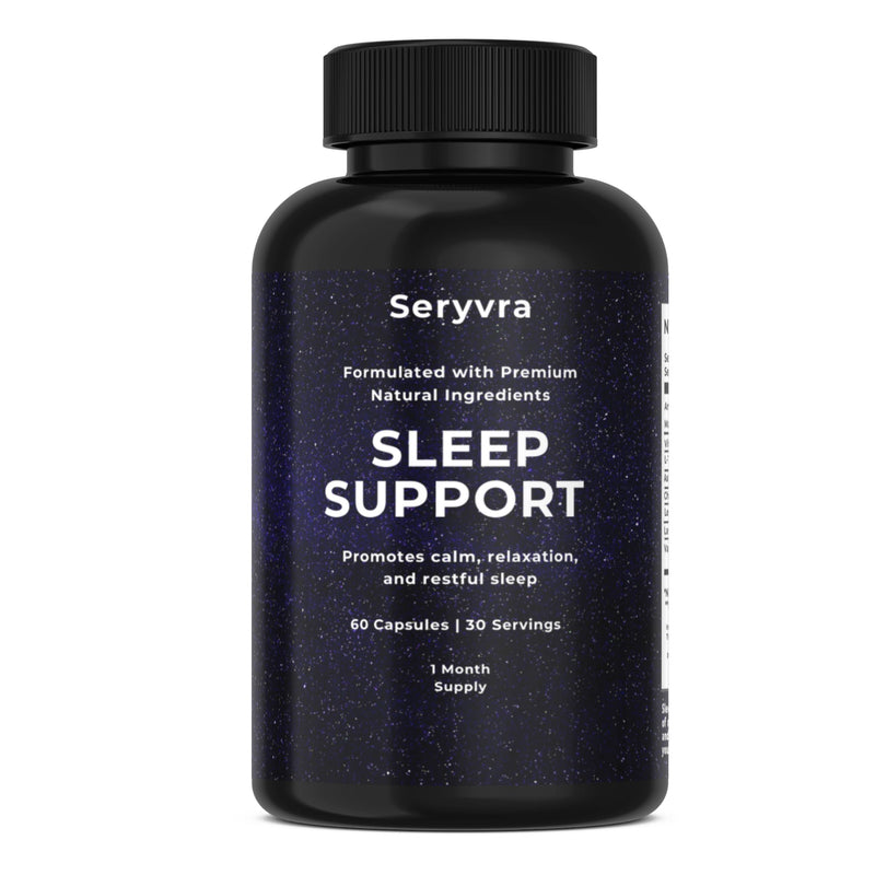 Premium Sleep Support Supplement with Magnesium Glycinate, L-Theanine, Ashwagandha, Valerian Root, Chamomile & Lemon Balm – Natural Sleep Aid & Stress Relief for Adults, Deep Restorative Sleep