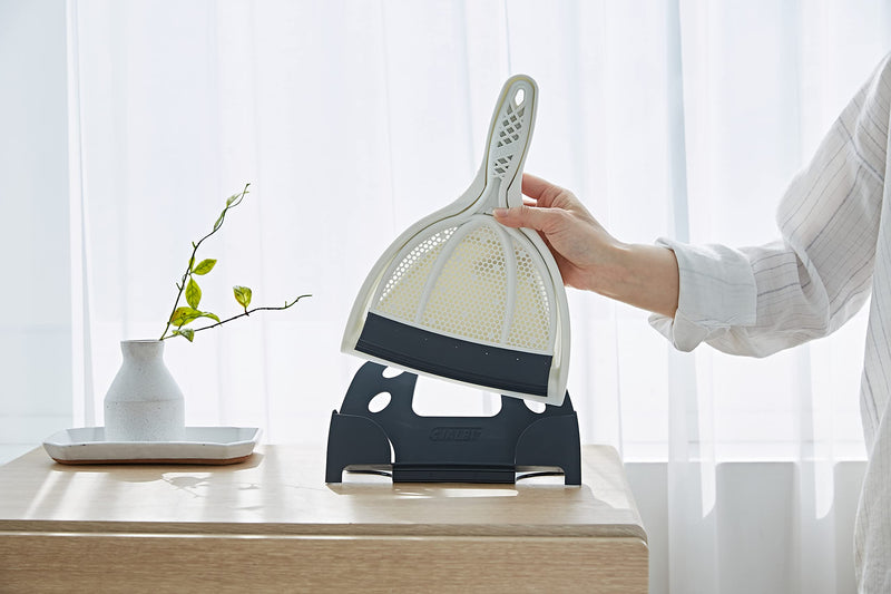 [Australia] - Broombi Silicone Handheld Brush & Dustpan Set - All Smooth Surface Squeegee Sweeper - Ideal for Pet Hair Removal, Wet and Dry Use to Maximize Clean-Up Efficiency 