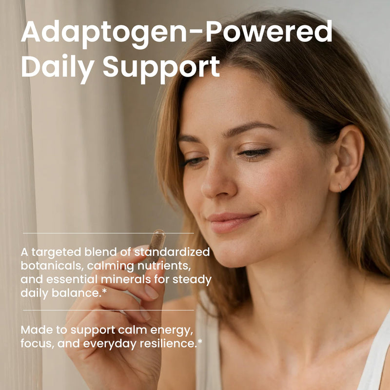 Cortisol Balance Supplement – Supports Stress, Focus & Daily Energy – with Ashwagandha, Rhodiola Rosea, L-Theanine, Magnesium, Zinc & B6 – Adaptogen Formula – Vegan Capsules