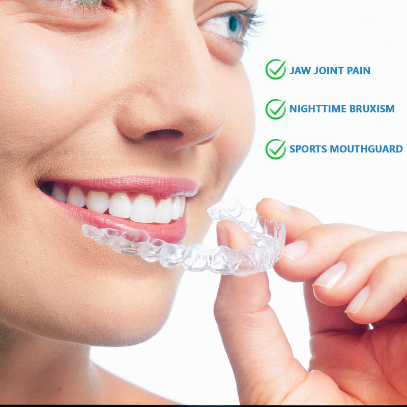 [Australia] - Night Guards for Teeth Grinding, Mouth Guard for Grinding Teeth at Night, Food Grade Silicone, Professional Custom Protection, Save You $2,000, Including 12 Cleaning Tablets 1.5 * 2in+1.8 * 2.3in 1.5*2in+1.8*2.3in 