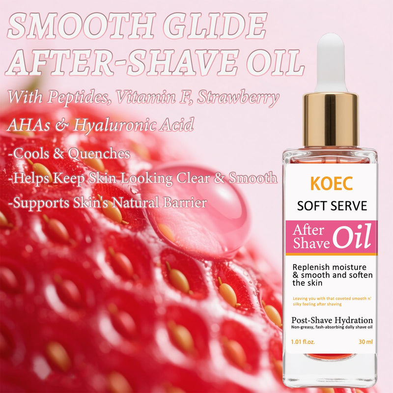 [Australia] - After Shave Oil & Skin Recovery Serum – Soothing Post Hair Removal Treatment with Coco Cloud & Jelly Booster – Brightening, Hydrating & Prevents Irritation – 4 Scents – 1.01 oz (01) 