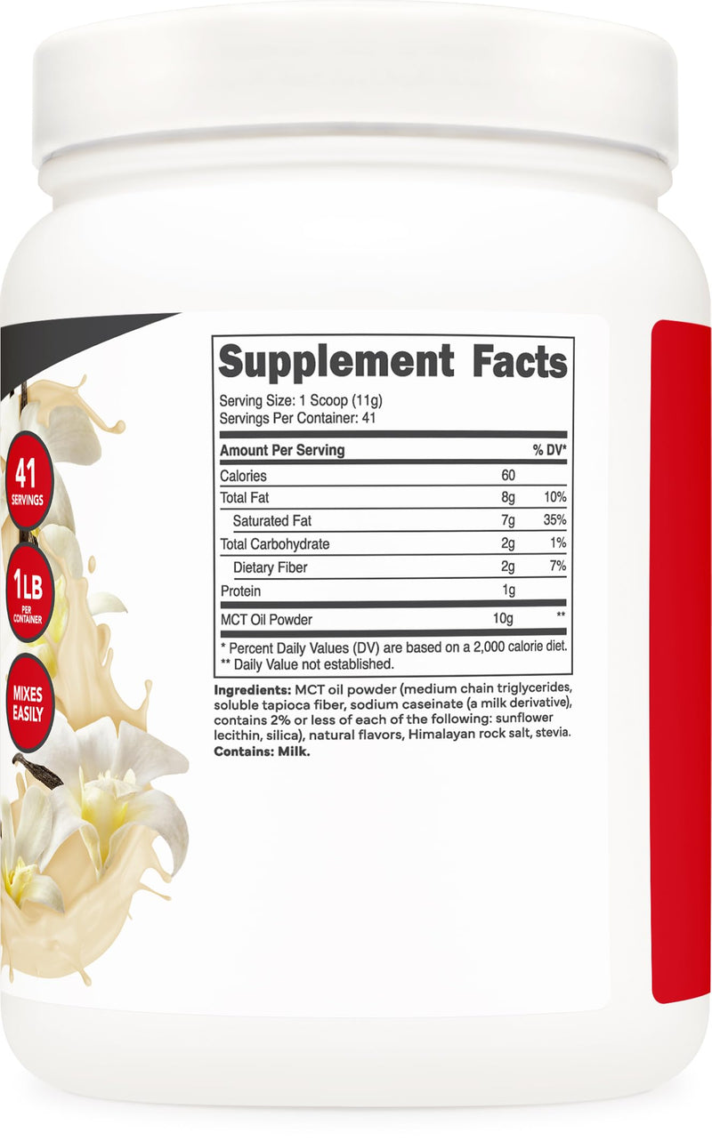 [Australia] - Ketologic MCT Oil Powder French Vanilla (1 LB) ‚Äì Keto Coffee Creamer & Energy Support ‚Äì 41 Servings of Medium Chain Triglycerides for Focus & Fuel 