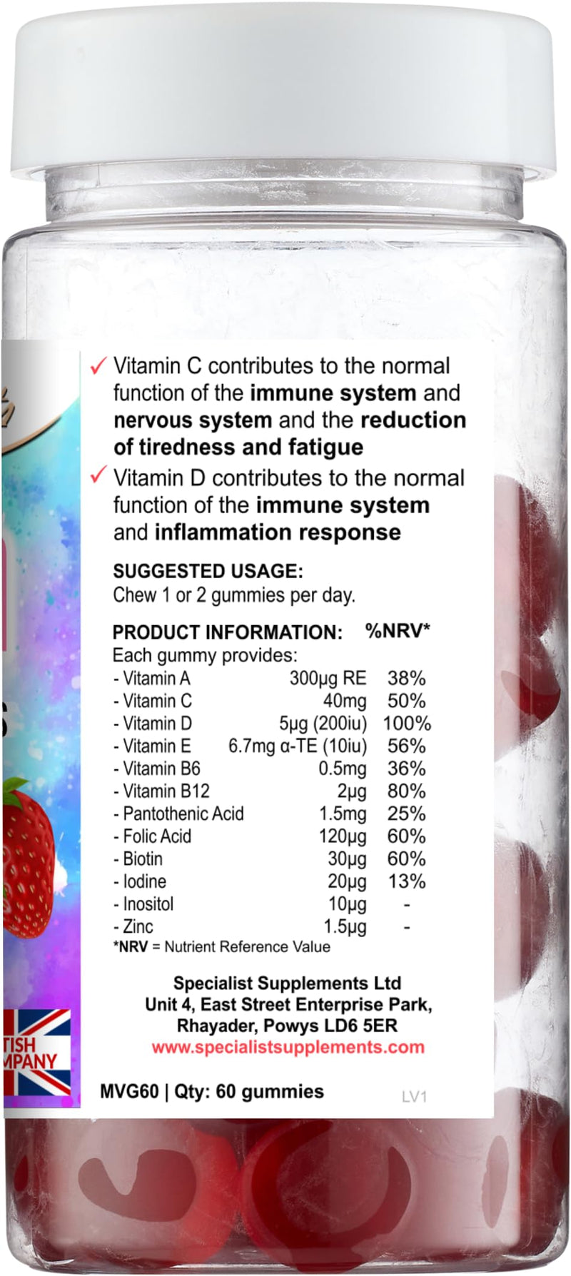 GummyNourish (Adult multivitamin chewable Gummies), 60 Gummies