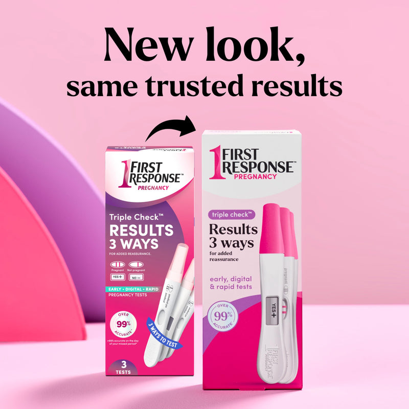 First Response Triple Check Pregnancy Test 3 ct. | Early Result Test, Digital Pregnancy Test, Rapid Result Test, Over 99% Accurate*