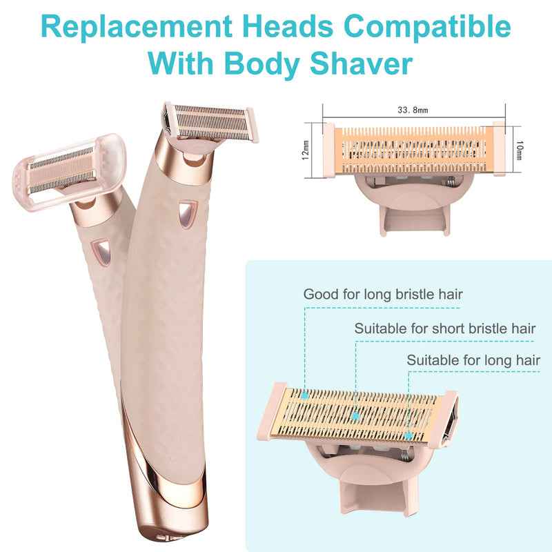 [Australia] - Razor Replacement Heads fit for Flawless nu Razor, Hair Remover Replacement Head, Rose Gold Plated Body Replacement Heads 2-PACK 