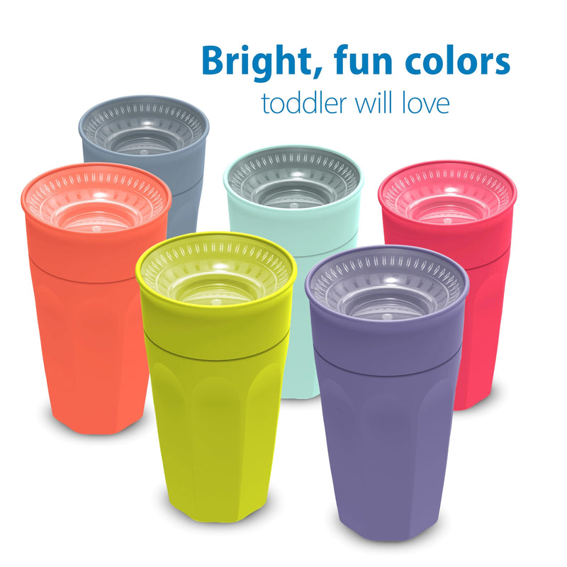 [Australia] - Dr. Brown's Milestones Cheers 360 Spoutless Transition Cup, Travel Friendly and Leak Free Sippy for Babies and Toddlers, Green and Pink, BPA-Free, 10 oz/300 mL, 9m+ 10 Ounces 