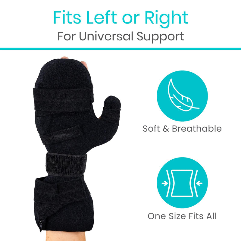 Vive Resting Hand Splint - Stroke Recovery Support Brace for Straightening Fingers - Right & Left Wrist Night Immobilizer - Patient Rehabilitation Tools Tendonitis, Arthritis, Carpal Tunnel Relief