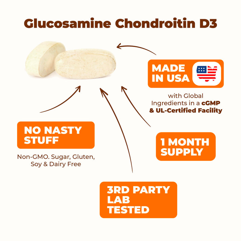 [Australia] - Glucosamine Chondroitin with Vitamin D, Boswellia, Bromelain - Joint Supplement for Women & Men ‚Äì Supports Bone Health, Mobility & Comfort - Joint Support Supplement with Vit D - FSA Eligible 120 Tabs 120 Count (Pack of 1) 
