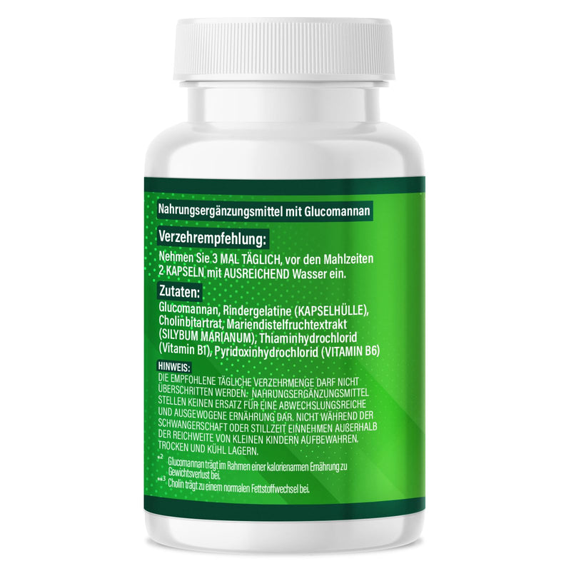 [Australia] - GREEN BURN® Appetite Suppressant Capsules - Extremely High Dose with Glucomannan, Choline, Vitamin B1 + B6 - Dietary Supplement for Women & Men - Support for Losing Weight & Metabolism - Fast & Strong Green Burn 