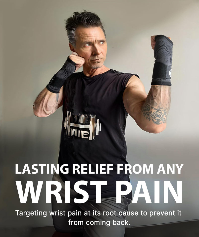 [Australia] - Koprez Wrist Brace - Wrist Support, Best Carpal Tunnel Wrist Brace, Wrist Compression Sleeve, Left Hand Carpal Tunnel Brace, Tendonitis Wrist Brace, Hand Brace Carpal Tunnel, Wrist Wraps for Women Medium Black 1 