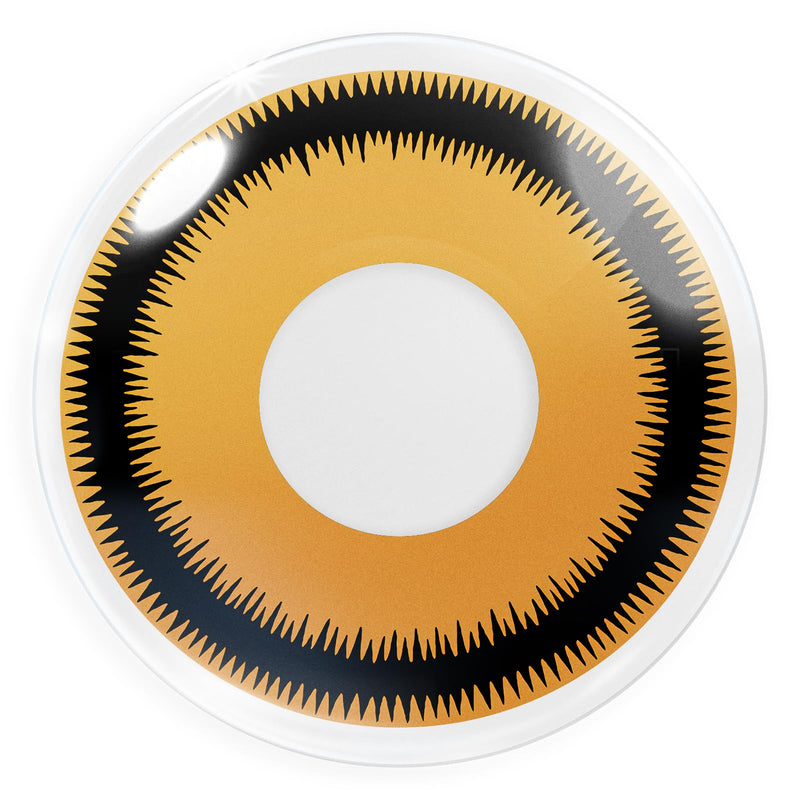 [Australia] - Colored yellow 'Lunatic Sun' contact lenses from 'Evil Lens' for Carnival Halloween 1 pair of yellow Crazy Fun contact lenses with case without strength 