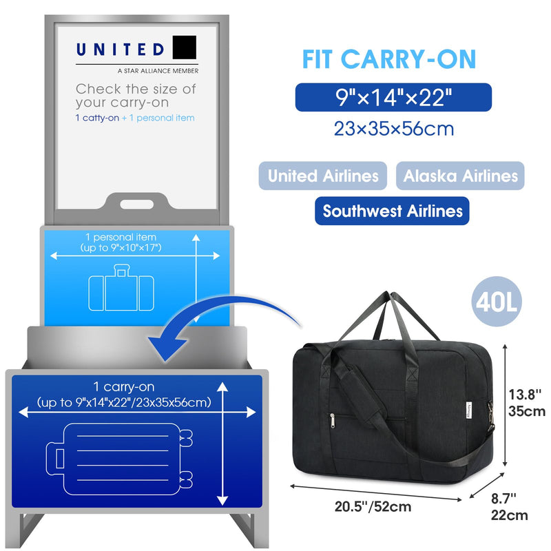 Narwey Foldable Travel Duffel Bag with Travel Toiletry Organizer Traveling Dopp Kit Shaving Bag