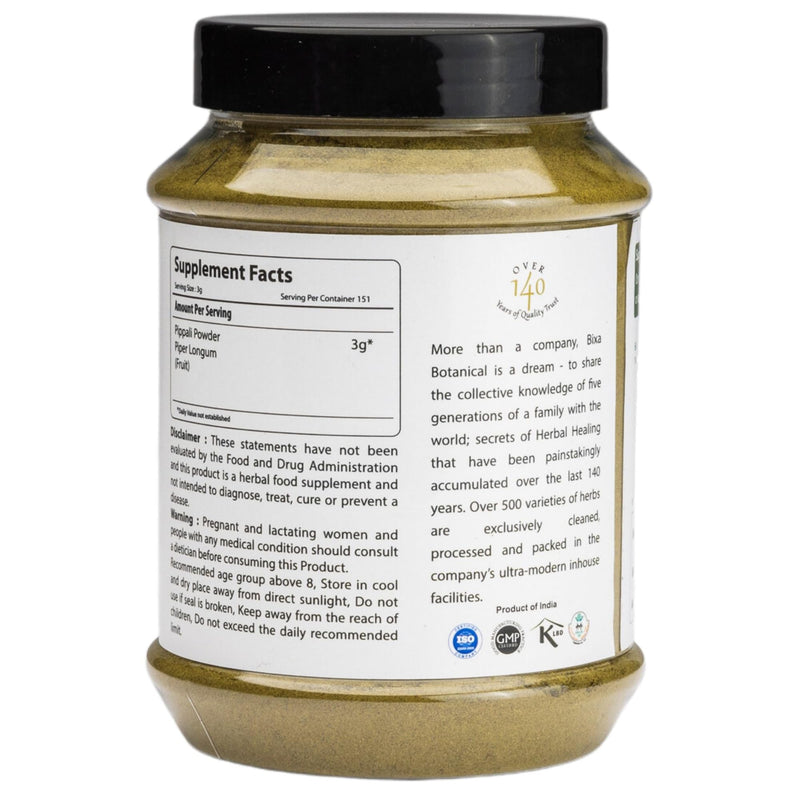 [Australia] - bixa BOTANICAL Piper Longum Powder 1 Pound (16 Oz) (Pippali Fruit) | an Ideal Alterative & Respiratory Tonic, Ayurvedic Herbal Supplement for Carminative, Anti-Helminthic & Prevents bloatingness 1 Pound (Pack of 1) 