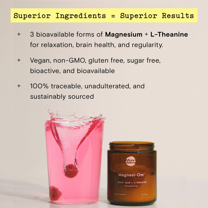 [Australia] - Magnesi-Om Supplement for Calm, Relaxation & Regularity with Magnesium & L-Theanine - Sugar Free Berry Flavor 30 Servings 