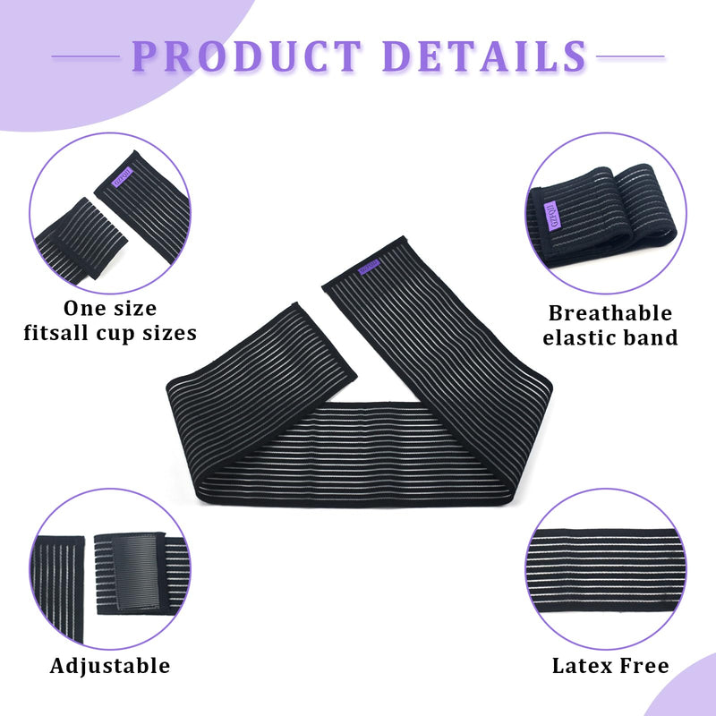[Australia] - Abdomencare Breast Implant Stabilizer Band I Post Surgery Breast Band Chest Compression Wrap For Women I Breast Augmentation Band I Bra Breast Reduction Recovery Supplies For Healing I One Size (Black-XL) 