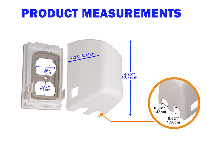 Dreambaby Dual Fit Outlet Plug Cover - Model L907 - Electrical Socket Guard for Standard and Decora, White, 2 Count (Pack of 1) 2 Count (Pack of 1)