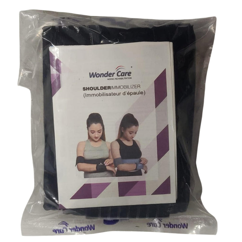 [Australia] - Wonder Care WC -Shoulder Immobilizer Arm Sling Elastic Brace for Clavicle Collar Bone Dislocation Subluxation Shoulder stabilizer Compression Brace After Rotator Cuff Surgery(30"-41") Black Universal(30"-41") 
