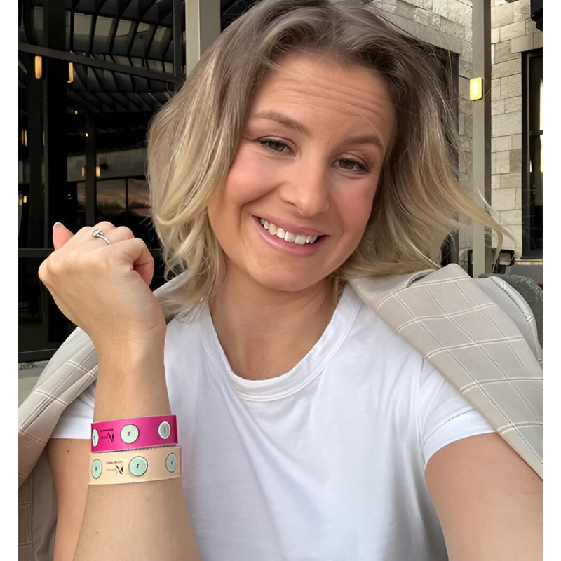 Drink Check Wristband Roofie Test by Xantus | Spiked Drink Wristband Tester Detects GHB Within 10 Seconds Test Your Drink | Spiking Protection Detector Made in USA | (2 Pink Wristbands 8 Tests) 2 Pack